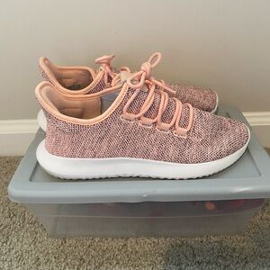 Adidas Boost Womens Pink Peach Gray PYV 702001 Sz 9
